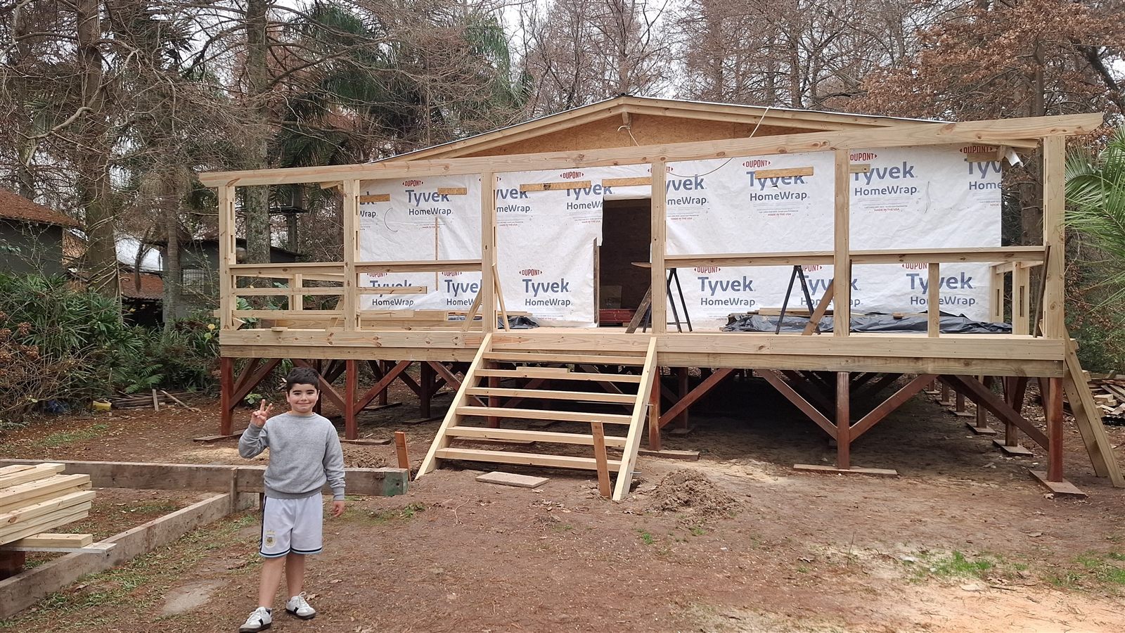 Construcción en madera Isla Delta – exterior paso 14